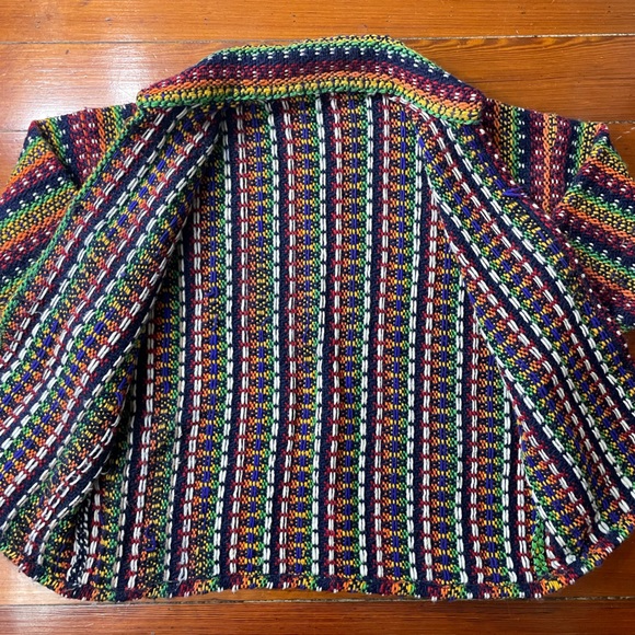 🌈 Vintage Handwoven Boho Jacket – One-of-a-Kind Hippie Magic Unisex Size Lage - Picture 5 of 14